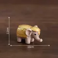 Miniature pink elephant figurine with gold saddle ornament for desktop DIY, 3.6cm x 2.2cm - 3# Gray Elephant