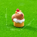 Cute Capybara miniature dessert figurine for dollhouse and desktop DIY decoration - 4# Strawberry Cake Style