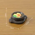 Miniature dollhouse stone pot bibimbap food model measuring 1.2cm x 2.9cm x 3.7cm - Doenjang-jjigae