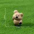 Miniature brown cartoon bear figurine for dollhouse DIY garden decoration, 2.8cm height - Dancing Style (2#) / Brown