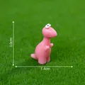 Miniature cute pink cartoon dinosaur resin figurine for micro landscape DIY decor - Round Dinosaur / 3# Red Dinosaur