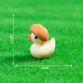 Cute miniature duck figurine with mushroom hat for garden DIY micro landscape decor - 2.2cm x 1.8cm / Mushroom Duck
