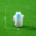 Miniature white ghost cat figurine with blue facial features for DIY Halloween decor - Ghost Cat / 2.9cm x 2.0cm