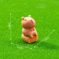 Miniature Capybara figurine on dessert base dollhouse accessory with 2.8cm height mark - 5# Swiss Roll Style