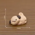 Miniature chubby pug dog figurine for dollhouse DIY decoration, size 2.6cm x 1.2cm - 1# Lying Down / 2.6cm x 1.2cm
