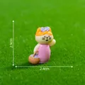 Miniature cat figurine with pink dress for micro landscape DIY dollhouse decoration - 1# Small Flower Cat