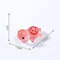 Miniature translucent pink turtle figurine for micro landscape and aquarium DIY decor - Printed Style (C0678) / S / Red