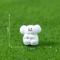 Miniature white cartoon bear doll for DIY micro-landscapes, size 1.6cm by 1.4cm - Painting Style (3#) / White