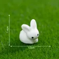 Statuina in miniatura di coniglio bianco in ceramica per decoro micro giardino 1.5cm - Mini Coniglio Bianco / Assorto (1#) / Bianco