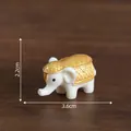 Miniature white and gold elephant figurine for desktop home decor, size 3.6x2.2cm. - 5# White Elephant
