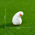 Cute miniature white goose figurine for DIY micro landscape desk decoration, 2.1cm - Tilting Head Goose