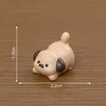 Miniature chubby pug figurine for dollhouse micro landscape DIY decoration 2.2cm - 2# Butt Up / 2.2cm x 1.7cm