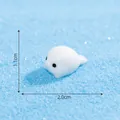 Miniature white seal figurine for aquarium DIY decoration, size 1.1cm by 2.0cm - Seal
