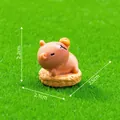 Cute miniature Capybara dessert figurine on a biscuit base for dollhouse DIY decorations - 7# Orange Pie Style