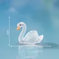 Statuina di cigno bianco scintillante per la decorazione di micro-paesaggi DIY - 2.3x2cm / Trasparente Ali Spiegate (2#)