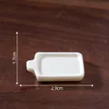 Miniature white ceramic rectangular tray for DIY dollhouse miniature food scenes - Style 2 Rectangular Plate / 2.9x1.7cm