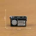 Miniature black vintage radio dollhouse accessory for 1:12 scale DIY decor, 2.3cm wide - Portable Radio (C3340)
