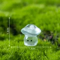 Cute luminous mini mushroom figurine 1.3cm for micro landscape gardening DIY decoration - 1.3cm / Blue