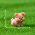 Adorable miniature peach puppy figurine for micro-landscapes, size 1.6cm height by 1.9cm width - Pastoral Dog Style / Mini Dog / Sunstone