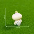 Miniature garlic gnome figurine for garden DIY micro landscape decoration, 2.6cm height - Style 2 Garlic Gnome / 2.6x1.9cm / Garlic Gnome