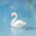Miniatuur witte zwaan figuur met glitter voor micro landschap DIY tuin decoratie - 2,4x2,2cm / Massief Wit Gevouwen Vleugels (3#)
