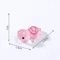 Luminous pink miniature turtle figurine for DIY micro-landscapes, 2.3x1.4x1cm decoration - Printed Style (C0678) / S / Light Pink