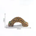Miniature brown stone arch bridge for garden micro-landscape DIY decor, 6.9x2.9cm - Stone Small Bridge