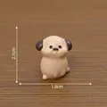 Miniature beige pug puppy figurine for micro landscape DIY decoration, 2.1cm in height - 4# Sitting / 1.8cm x 2.1cm