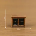 Miniature vintage 80s style brown cabinet for dollhouse DIY decor, sized 2.9cm x 2.2cm - Old Kitchen Cabinet (C3340)