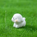 Cute white miniature dog figurine for DIY fairy garden and desktop decor 1.8cm size - Bichon / Mini Dog / White