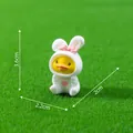 Cute miniature duck figurine wearing a white bunny costume for DIY landscape and garden decor - Rabbit / 3.6x2.2x2cm / 2# Rabbit Duck