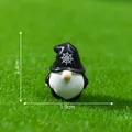 Mini gothic gnome figurine with spiderweb hat for DIY miniature garden ornament - Spiderweb Gnome