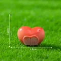 Figurita de casa de corazón miniatura roja para decoración de jardín DIY, 1,9 cm - Casa de Corazón