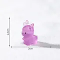 Miniature purple glowing deer figurine for DIY micro-landscape snow decor - 2.6x2cm / Purple