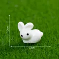 Statuetta di coniglio bianco in miniatura per decoro paesaggio muschio 1,2cm x 1,3cm - Mini Coniglio Bianco / Mano alzata (5#) / Bianco