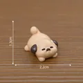 Miniature pug dog figurine for DIY dollhouse decoration, 2.2cm length x 1.3cm height - 5# Lying Down / 2.2cm x 1.3cm