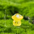 Yellow luminous mini mushroom figurine for micro landscape gardening decor, 1.3cm - 1.3cm / Yellow