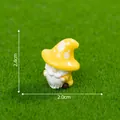 Miniature garden gnome figurine with yellow mushroom hat, 2.4cm tall micro landscape decor - Style 4 Yellow Mushroom Gnome / 2.4x2.0cm / Yellow Mushroom Gnome