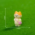 Miniature travel cat figurine with pink backpack for dollhouse DIY landscaping decoration - 6# Backpack Cat