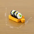 Miniature sushi rolls on board for dollhouse, dimensions 3.8x2.1x1.8cm. - Gimbap
