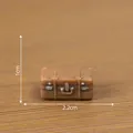 Miniature vintage brown suitcase for dollhouse DIY decoration, size 2.2cm x 1cm - Small Old Leather Suitcase (C3340)