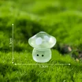 Cute miniature luminous green mushroom figurine for micro-landscape DIY, 1.3cm size - 1.3cm / Green