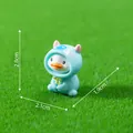 Cute miniature duck figurine wearing a blue dinosaur costume for DIY micro landscapes - Monster Design / 2.8x2.1x1.9cm / 4# Monster Duck