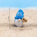 Blue miniature summer gnome figurine with Beach sign for DIY decor, 2.5cm height - 1# Sign Post Style / 2.5x2.0cm