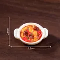 Miniature Chinese sauerkraut fish play food model with 3.3cm width for DIY decor - Stewed Chicken with Mushrooms