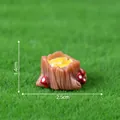 Realistic miniature tree stump with mushrooms for fairy garden DIY decoration (1.4x2.5cm) - Style 1 Red and White Mushroom Stump / H1.4cm W2.5cm