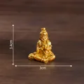 Detailed golden miniature Hanuman deity statue for car and home desktop decoration - 11# Deep Meditation