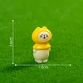 Miniature yellow kitten figurine with hood for DIY dollhouse and micro landscape - 7# Raincoat Cat
