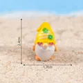 Miniature summer gnome figurine with lemon hat on sand, 2.4cm height for DIY decor. - 2# Sunglasses Style / 2.4x1.7cm
