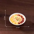 Miniature simulation Chinese food bowl dollhouse accessory with 2.7cm dimension markers - Duck Blood Vermicelli Soup